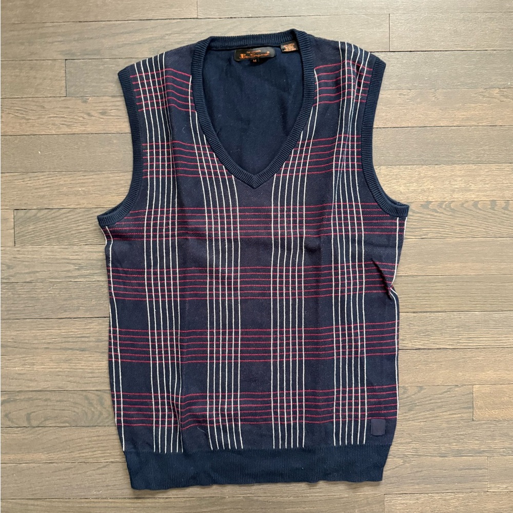 Ben Sherman Navy V Neck Knit Vest
